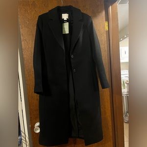 Wool blend black overcoat